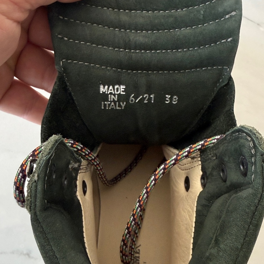DIEMME Green Suede Lace-Up Boots - Picture 2 of 5